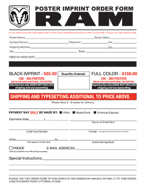 Ram Order Form